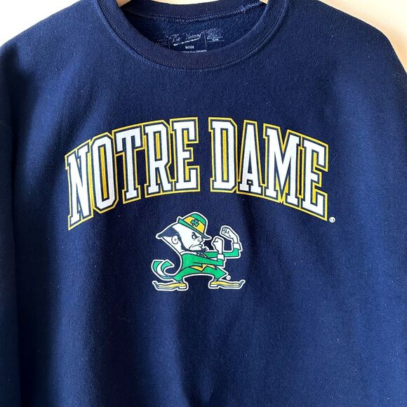 Vintage Notre Dame Fighting Irish Varsity Crewneck Sweatshirt Navy Size Medium M - Picture 3 of 6